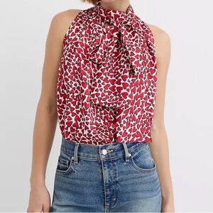 LOFT Red Heart Print Halter Top